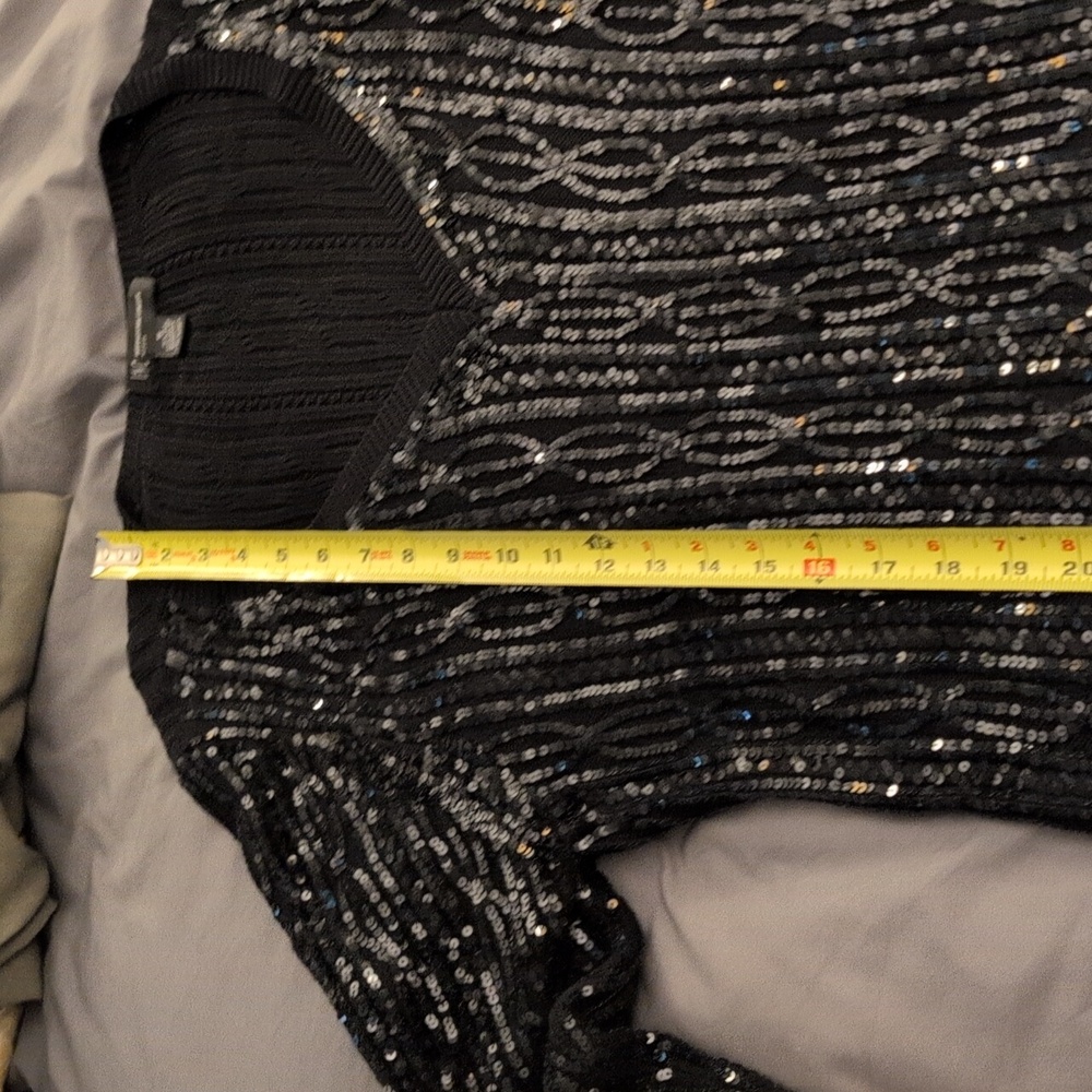 Nwot INC International Concepts Black and Silver V-Neck Sweater Size 1x - Picture 6 of 12